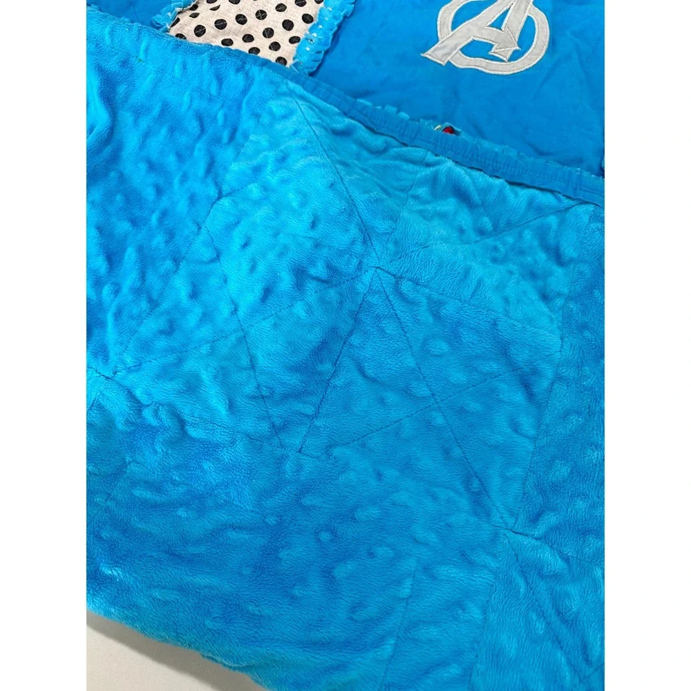 Handmade Superhero Rag Quilt‎ Marvel DC Avengers Spider-Man Minky Blanket 30x40